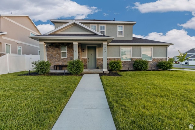 743 W 950 S, Springville, UT 84663 - view of front facade with stone siding, stucco siding, and covered porch