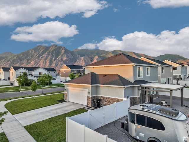 743 W 950 S, Springville, UT 84663 - view of front facade with a residential view, a gate, a mountain view, and stone siding
