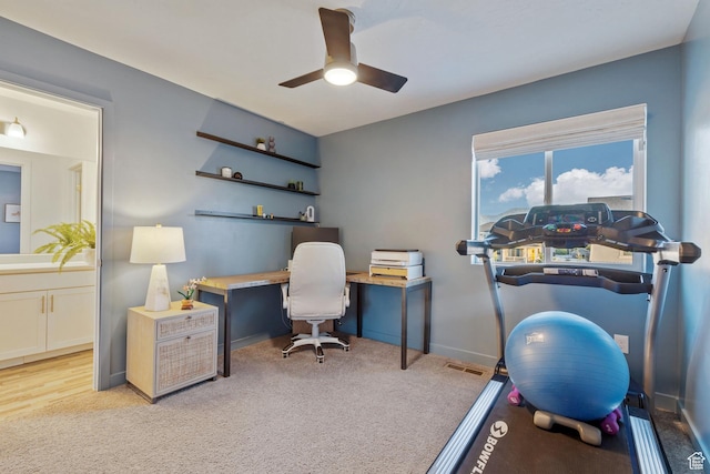 743 W 950 S, Springville, UT 84663 - carpeted office featuring a ceiling fan and baseboards