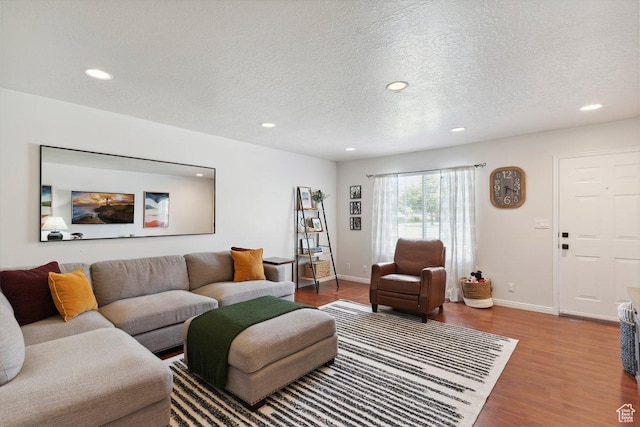 435 E 2100 N, North Ogden, UT 84414 - living area with recessed lighting, wood finished floors, and a textured ceiling