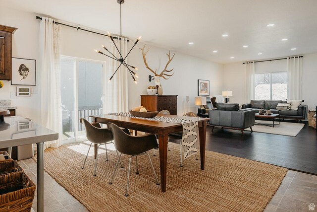 480 Firestone Dr, Santaquin, UT 84655 - dining space featuring recessed lighting and a chandelier
