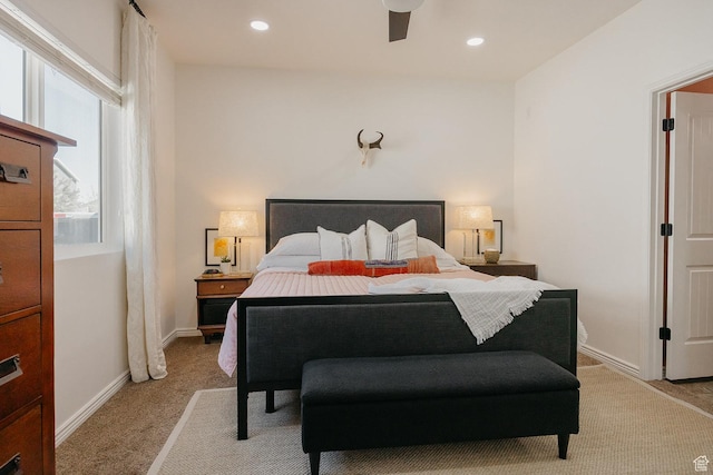 480 Firestone Dr, Santaquin, UT 84655 - carpeted bedroom with a ceiling fan and recessed lighting