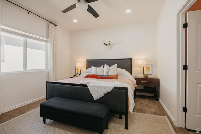 480 Firestone Dr, Santaquin, UT 84655 - bedroom featuring carpet flooring, a ceiling fan, and recessed lighting