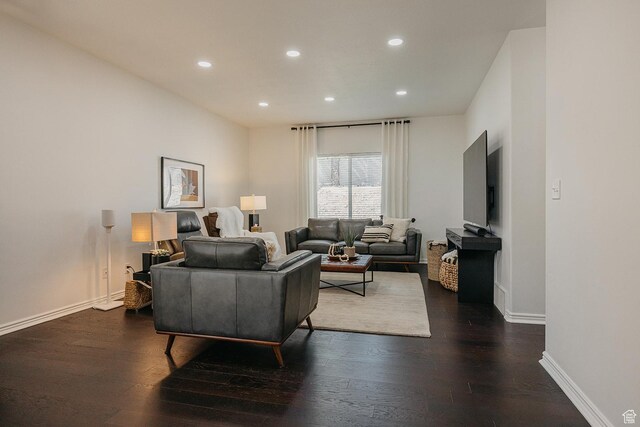 480 Firestone Dr, Santaquin, UT 84655 - living area with recessed lighting and dark wood-style flooring