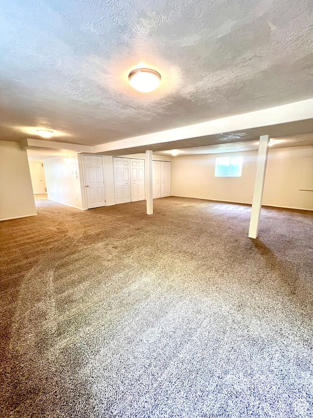 90 W 640 N, Richfield, UT 84701 - basement with a textured ceiling and carpet flooring