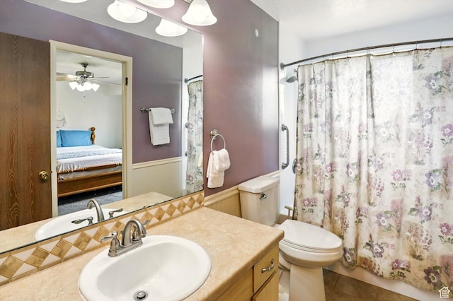 167 E 950 S, Layton, UT 84041 - ensuite bathroom featuring vanity, tile patterned floors, and curtained shower