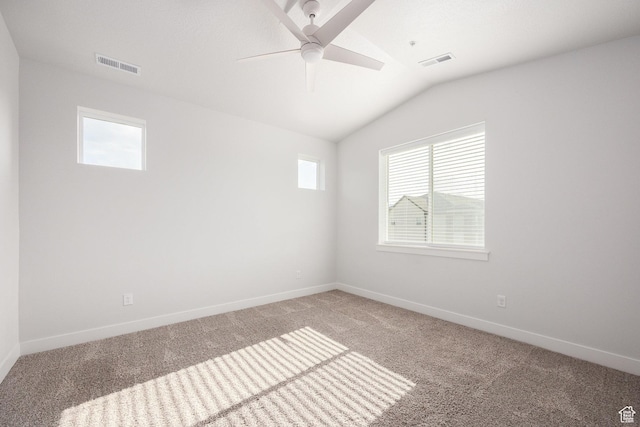 1454 N 3830 W Unit 303, Lehi, UT 84043 - empty room featuring light colored carpet, lofted ceiling, healthy amount of natural light, and a ceiling fan