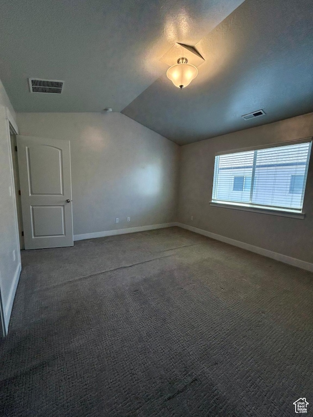 269 W 700 N, Vineyard, UT 84059 - empty room with lofted ceiling, carpet, and a textured ceiling