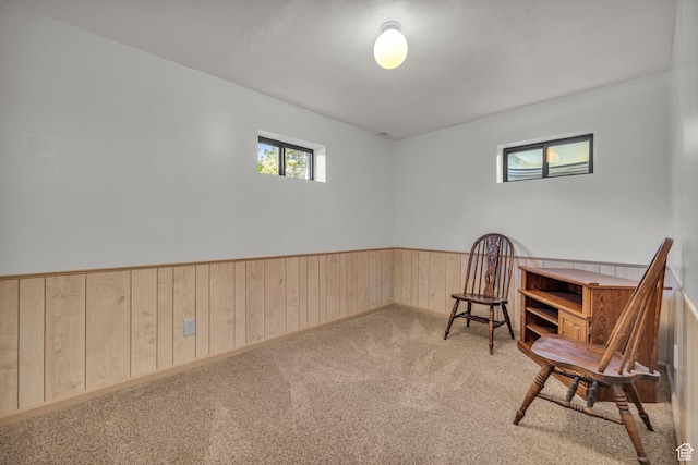 315 E Oak Ln, Kaysville, UT 84037 - sitting room with wainscoting, carpet flooring, and wood walls