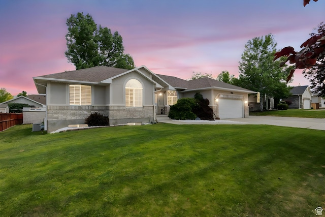 9353 S 4460 W, West Jordan, UT 84088 - ranch-style home featuring stucco siding, driveway, a garage, stone siding, and roof with shingles