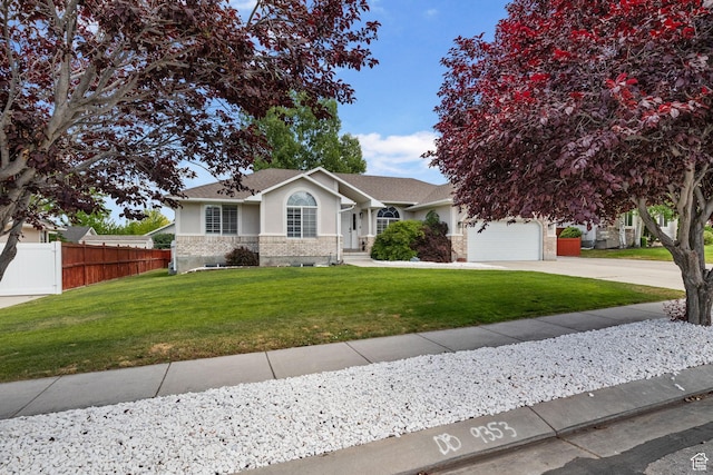 9353 S 4460 W, West Jordan, UT 84088 - ranch-style home featuring stucco siding, concrete driveway, a garage, brick siding, and roof with shingles
