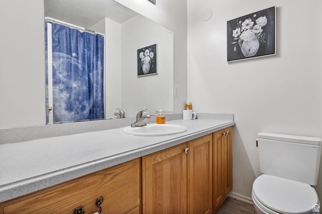 9353 S 4460 W, West Jordan, UT 84088 - bathroom featuring vanity, a shower with curtain, and wood finished floors