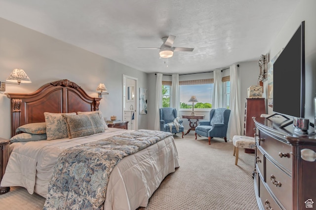 5718 W Silver Rose Cir S, Herriman, UT 84096 - bedroom featuring light colored carpet and ceiling fan
