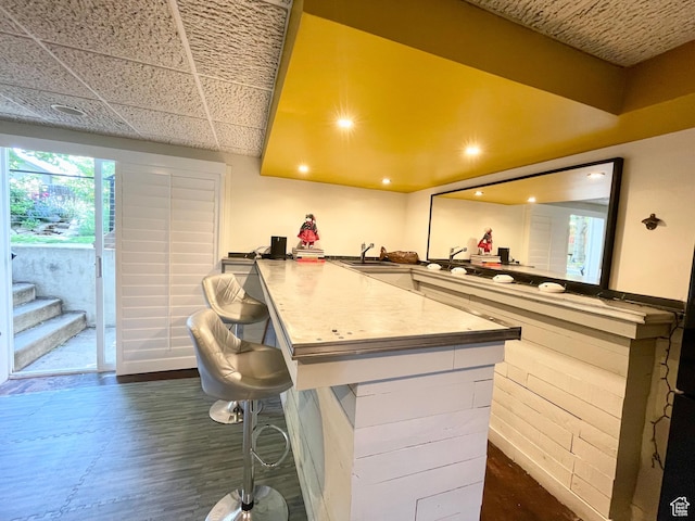 3411 E Enchanted View Dr S, Cottonwood Heights, UT 84121 - bar area with recessed lighting and dark wood finished floors