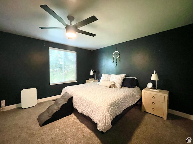 3411 E Enchanted View Dr S, Cottonwood Heights, UT 84121 - carpeted bedroom with baseboards and ceiling fan