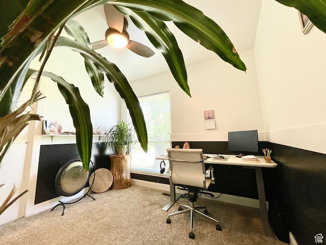 3411 E Enchanted View Dr S, Cottonwood Heights, UT 84121 - home office featuring carpet floors and ceiling fan