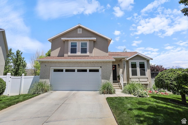 10787 S Pine Shadow Rd, South Jordan, UT 84009 - traditional home with concrete driveway, a garage, brick siding, and roof with shingles