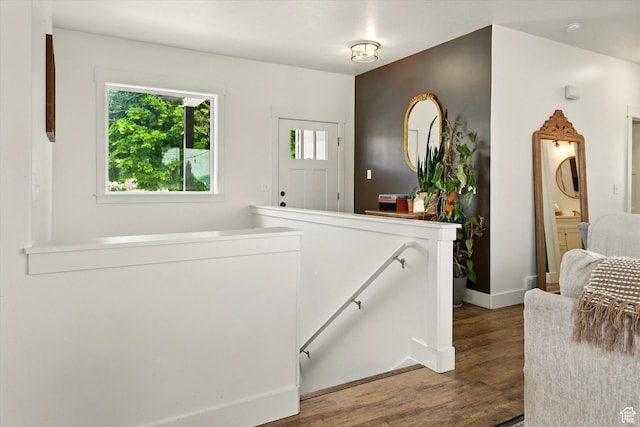 155 N 200 E, Richmond, UT 84333 - hall with an upstairs landing and dark wood-style floors