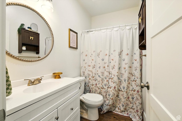 155 N 200 E, Richmond, UT 84333 - bathroom with vanity, wood finished floors, and curtained shower