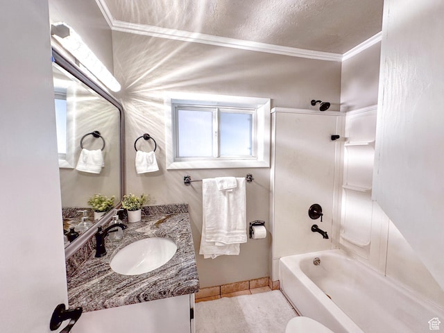 297 S 200 W, Richmond, UT 84333 - full bath featuring crown molding, vanity,  shower combination, and tile patterned floors