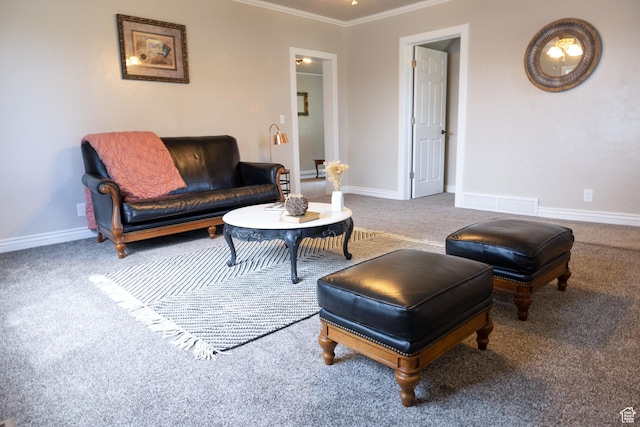 297 S 200 W, Richmond, UT 84333 - carpeted living room featuring crown molding and baseboards