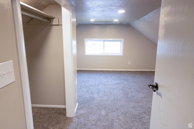 297 S 200 W, Richmond, UT 84333 - bonus room featuring carpet floors, a textured ceiling, lofted ceiling, and recessed lighting