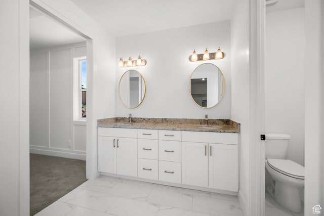 2154 S Bluff Dr, Cedar City, UT 84720 - full bath with marble finish floors and double vanity