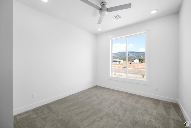 2154 S Bluff Dr, Cedar City, UT 84720 - spare room with carpet flooring, a ceiling fan, and recessed lighting