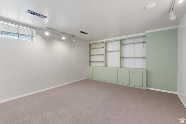 2359 E Bryan Ave S, Salt Lake City, UT 84108 - unfurnished room featuring rail lighting and light carpet
