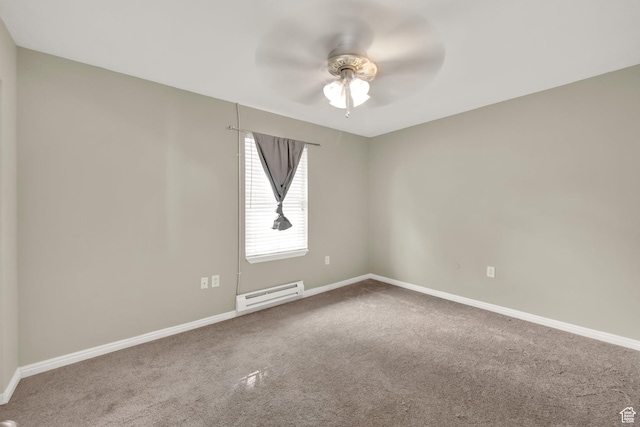 710 N 800 W Unit 11, Salt Lake City, UT 84116 - carpeted empty room with a baseboard radiator and ceiling fan