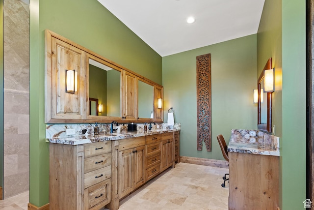 3911 N Zermatt St, Eden, UT 84310 - full bath with double vanity and baseboards