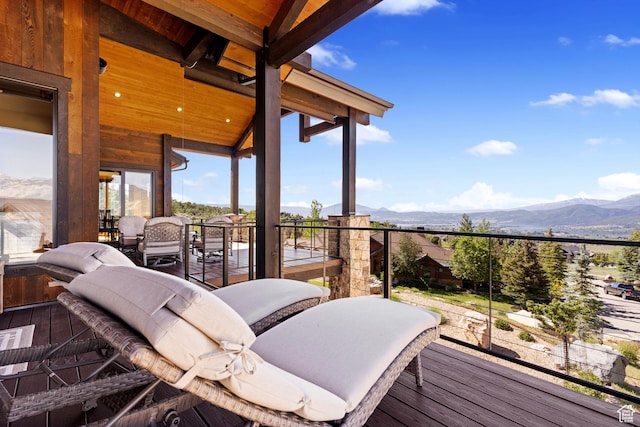 3911 N Zermatt St, Eden, UT 84310 - wooden terrace featuring a mountain view