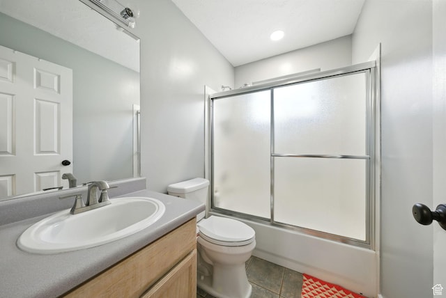 3474 W 7520 S, West Jordan, UT 84084 - full bathroom with vanity, bath / shower combo with glass door, and tile patterned flooring
