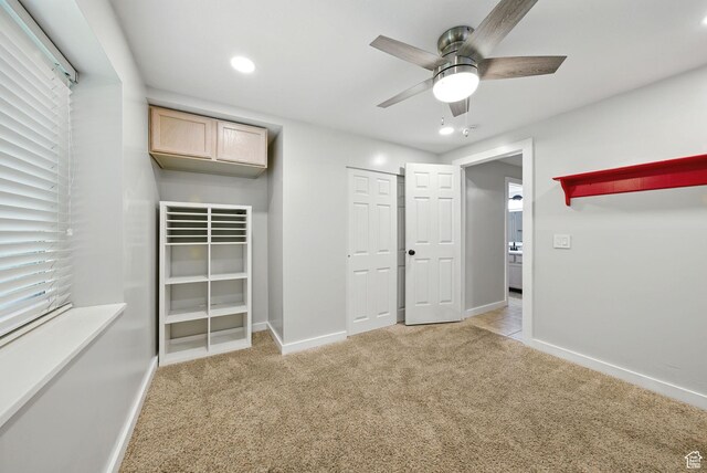 3474 W 7520 S, West Jordan, UT 84084 - unfurnished bedroom featuring carpet floors, recessed lighting, and ceiling fan