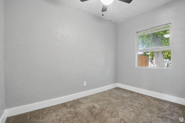 2973 Adams Ave, Ogden, UT 84403 - carpeted empty room featuring ceiling fan and a textured ceiling