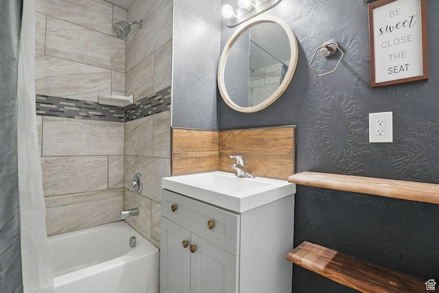 2973 Adams Ave, Ogden, UT 84403 - full bath featuring shower / tub combo, vanity, and a textured wall
