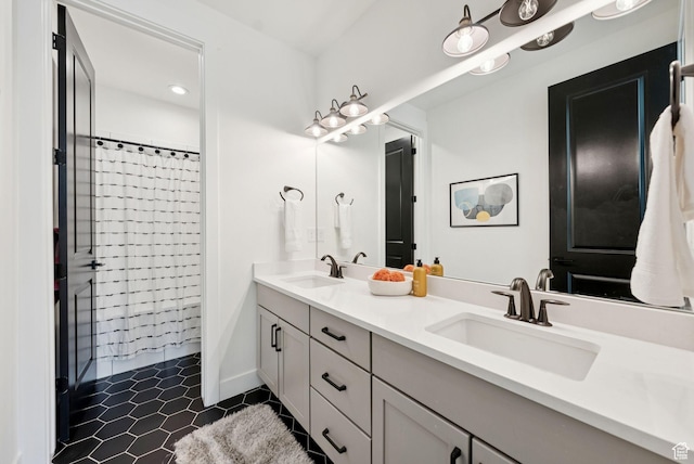 12756 N Belaview Way, Hideout, UT 84036 - bathroom with double vanity and tile patterned floors