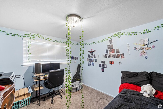 785 N 200 E, Tremonton, UT 84337 - carpeted bedroom with a desk and a textured ceiling