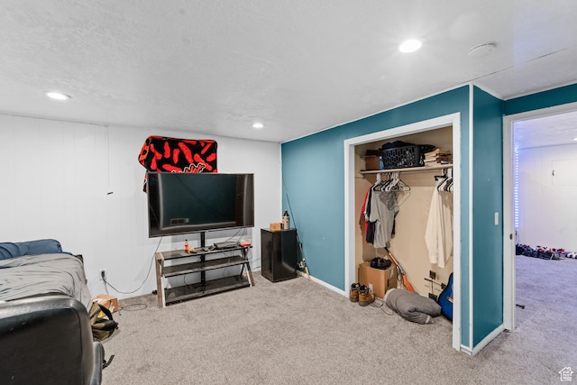 785 N 200 E, Tremonton, UT 84337 - carpeted bedroom featuring recessed lighting, a closet, and a textured ceiling