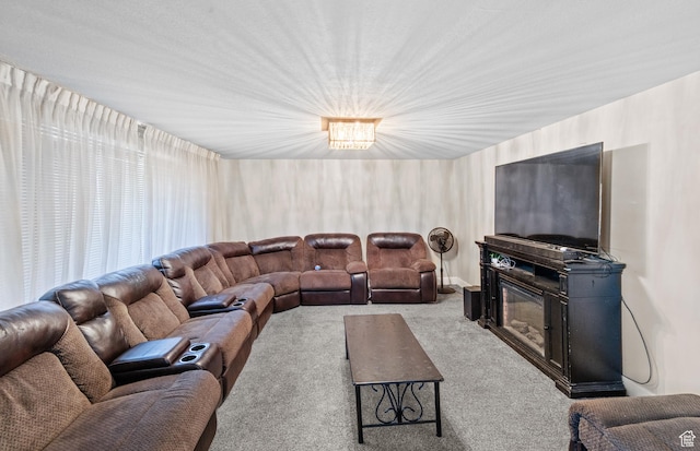 785 N 200 E, Tremonton, UT 84337 - living area with carpet flooring and a glass covered fireplace