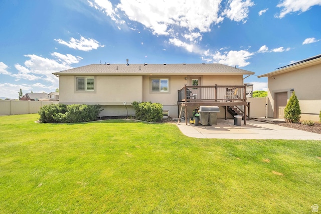 1295 S 4050 W, Syracuse, UT 84075 - back of property with a patio, stucco siding, a deck, and stairway