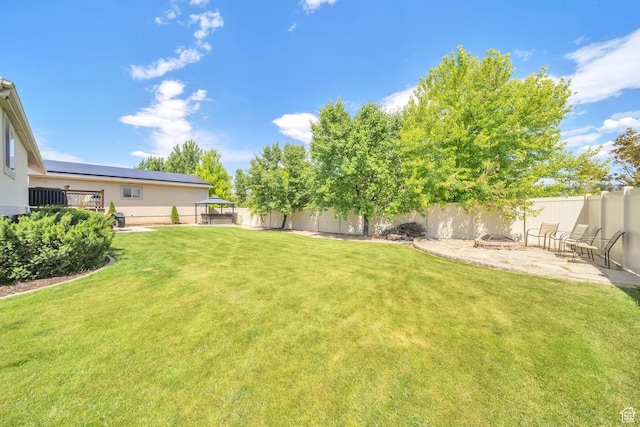 1295 S 4050 W, Syracuse, UT 84075 - fenced backyard featuring an outdoor fire pit and a patio