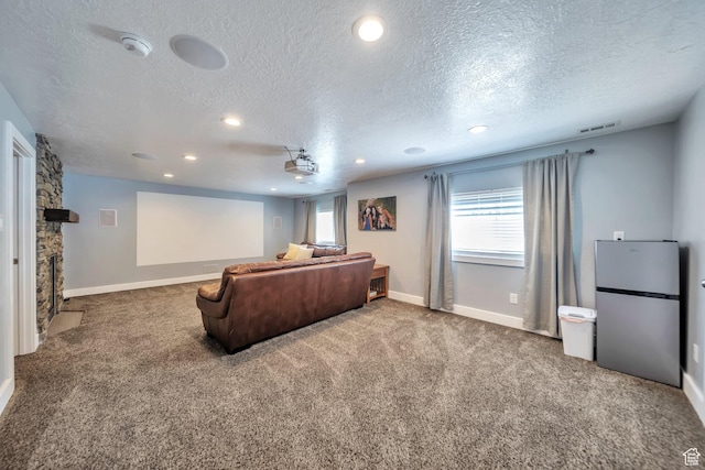 1295 S 4050 W, Syracuse, UT 84075 - carpeted home theater room with a textured ceiling and recessed lighting