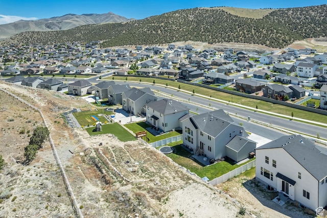7366 N Golden Summit Dr, Eagle Mountain, UT 84005 - aerial perspective of suburban area featuring a mountain backdrop