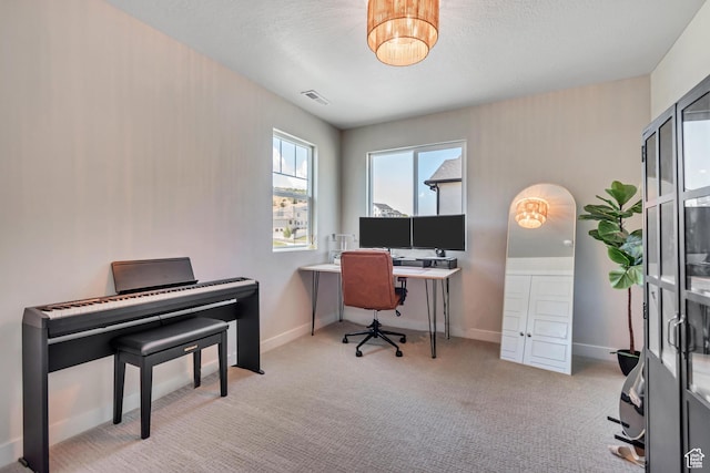 7366 N Golden Summit Dr, Eagle Mountain, UT 84005 - home office with carpet floors and arched walkways