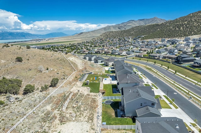7366 N Golden Summit Dr, Eagle Mountain, UT 84005 - aerial perspective of suburban area with a mountain backdrop