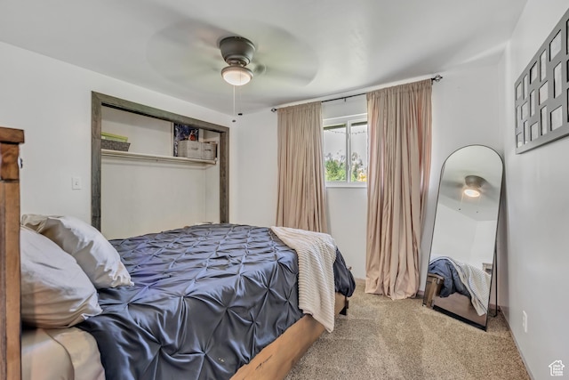 8695 E 800 S, Huntsville, UT 84317 - bedroom with carpet flooring, a closet, and a ceiling fan