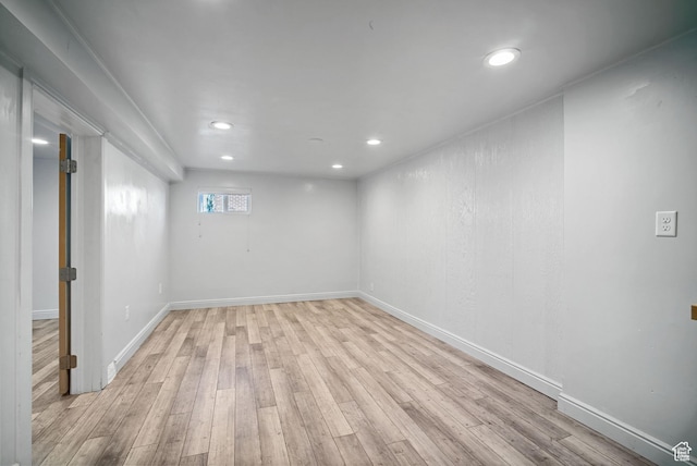 733 W 3500 S, Bountiful, UT 84010 - below grade area featuring light wood-style flooring and recessed lighting