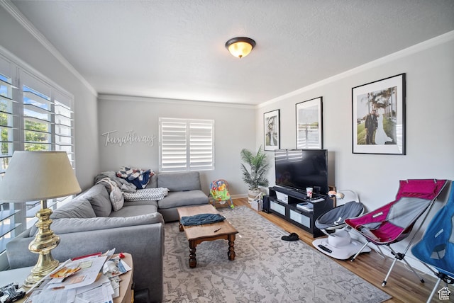 733 W 3500 S, Bountiful, UT 84010 - living room featuring crown molding and wood finished floors