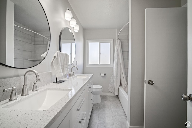 733 W 3500 S, Bountiful, UT 84010 - bathroom featuring double vanity and shower / bath combination with curtain